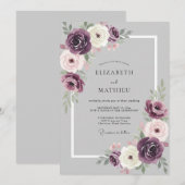 Invitation Mariage Fleur de Prunier Mauve (Devant / Derrière)