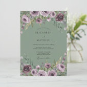 Invitation Mariage Fleur de Prunier Olive (Debout devant)
