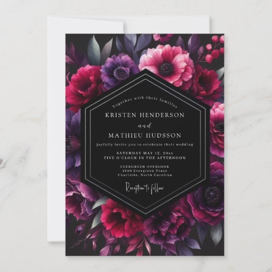 Invitation Mariage Fleur de Prunier Ombral (Devant)