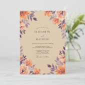 Invitation Mariage Fleur de Prunier Orange Sauvage (Debout devant)