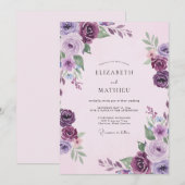 Invitation Mariage Fleur de Prunier Orchidée (Devant / Derrière)