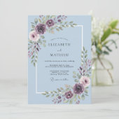 Invitation Mariage Fleur de Prunier Pervenche (Debout devant)