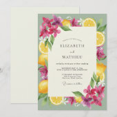 Invitation Mariage Fleur de Prunier Rose Encre (Devant / Derrière)