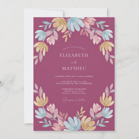 Invitation Mariage Fleur de Prunier Sauvage (Devant)