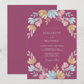 Invitation Mariage Fleur de Prunier Sauvage (Devant / Derrière)