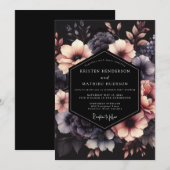 Invitation Mariage Fleur de Prunier Sombre (Devant / Derrière)
