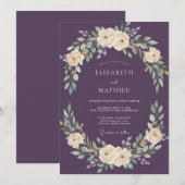 Invitation Mariage Fleur de Prunier Verdoyante (Devant / Derrière)