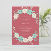 Invitation Mariage Fleur de Quartz Rose (Debout devant)