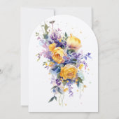 Invitation Mariage Fleur de Rose Jaune Romantique Moderne (Dos)