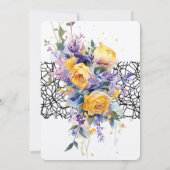 Invitation Mariage Fleur de Rose Jaune Romantique Moderne (Dos)