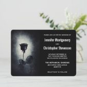 Invitation Mariage Fleur de Rose Noire Moderne qui dégoute de (Debout devant)