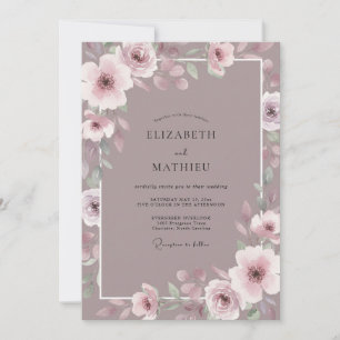 Invitation Mariage Fleur de Rosier Antique