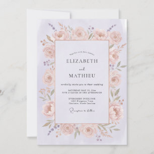Invitation Mariage Fleur de Rosier Romantique