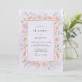 Invitation Mariage Fleur de Rosier Romantique (Debout devant)