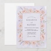 Invitation Mariage Fleur de Rosier Romantique (Devant / Derrière)