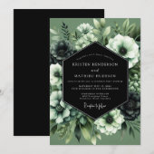 Invitation Mariage Fleur de Sauge Nocturne (Devant / Derrière)