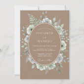Invitation Mariage Fleur de Sauge Verte (Devant)