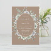 Invitation Mariage Fleur de Sauge Verte (Debout devant)