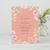 Invitation Mariage Fleur de Saumon (Debout devant)