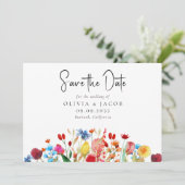 Invitation Mariage Fleur de Sauvage à l'Aquarelle - Enregistr (Debout devant)