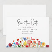 Invitation Mariage Fleur de Sauvage à l'Aquarelle - Enregistr (Devant / Derrière)