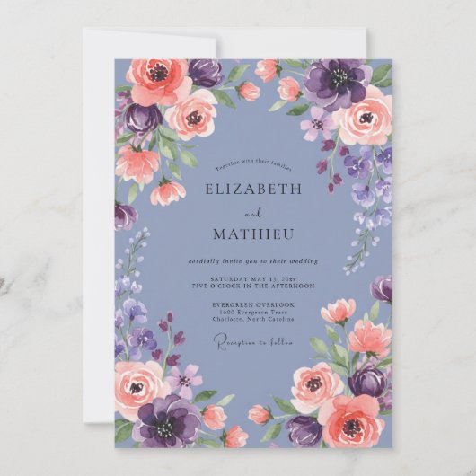 Invitation Mariage Fleur de Seringat Abricot (Devant)