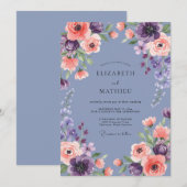 Invitation Mariage Fleur de Seringat Abricot (Devant / Derrière)