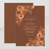 Invitation Mariage Fleur de Sienne (Devant / Derrière)