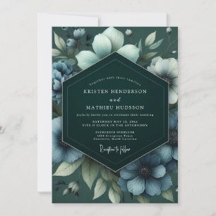 Invitation Mariage Fleur de Slate d'Émeraude