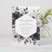 Invitation Mariage Fleur de Slate Dusky (Debout devant)