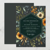 Invitation Mariage Fleur de Souci Nocturne (Devant / Derrière)