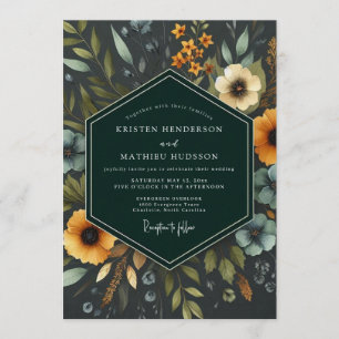 Invitation Mariage Fleur de Souci Nocturne