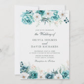 Invitation Mariage Fleur de Teal | Floral Boho Blanc Cassé (Devant)