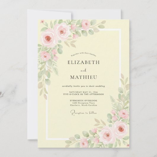 Invitation Mariage Fleur de Teint de Beurre (Devant)