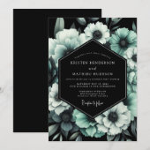 Invitation Mariage Fleur de Teint Sombre (Devant / Derrière)
