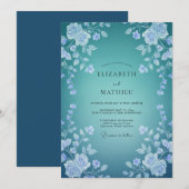 Invitation Mariage Fleur de Teinte Délicate (Devant / Derrière)