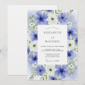 Invitation Mariage Fleur de Teinture Bleue (Devant / Derrière)