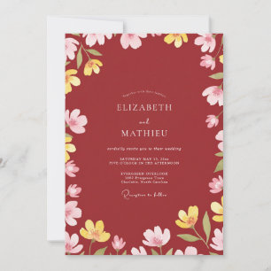Invitation Mariage Fleur de Terracotta à l'Encre