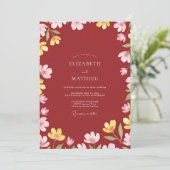 Invitation Mariage Fleur de Terracotta à l'Encre (Debout devant)