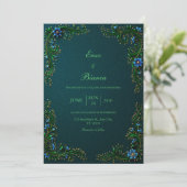 Invitation Mariage Fleur de Thé Gildé de Minuit (Debout devant)