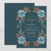 Invitation Mariage Fleur de Thé Vert (Devant / Derrière)