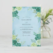 Invitation Mariage Fleur de Tilleul Ciel (Debout devant)