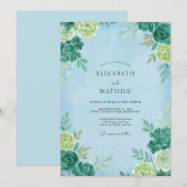 Invitation Mariage Fleur de Tilleul Ciel (Devant / Derrière)