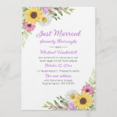 Invitation Mariage Fleur de Tournesol Daisy Juste Marié (Devant)