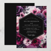 Invitation Mariage Fleur de Velours d'Améthyste (Devant / Derrière)