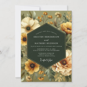 Invitation Mariage Fleur de Vigne Olive