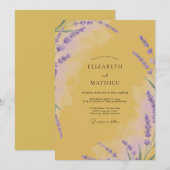 Invitation Mariage Fleur de Violette Moutarde (Devant / Derrière)