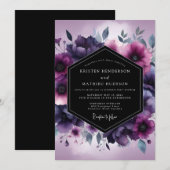 Invitation Mariage Fleur de Violette Ombres (Devant / Derrière)