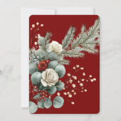 Invitation Mariage Fleur de Winter Rose Rouge Blanche (Dos)