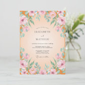 Invitation Mariage Fleur d'Eau d'Abricot (Debout devant)